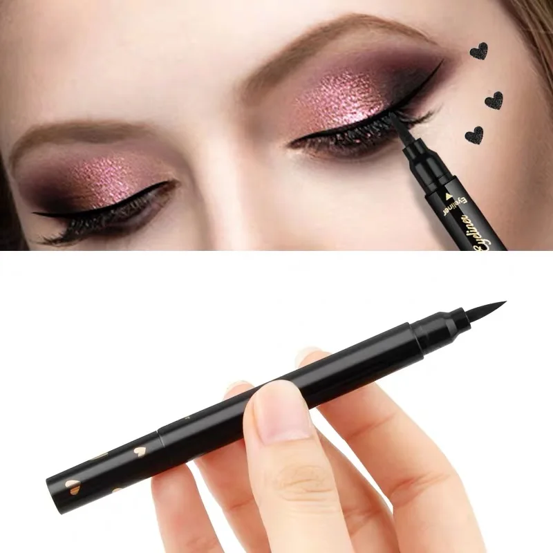 Liquid eye liner pencil korea sample black color waterproof stamp eyeliner