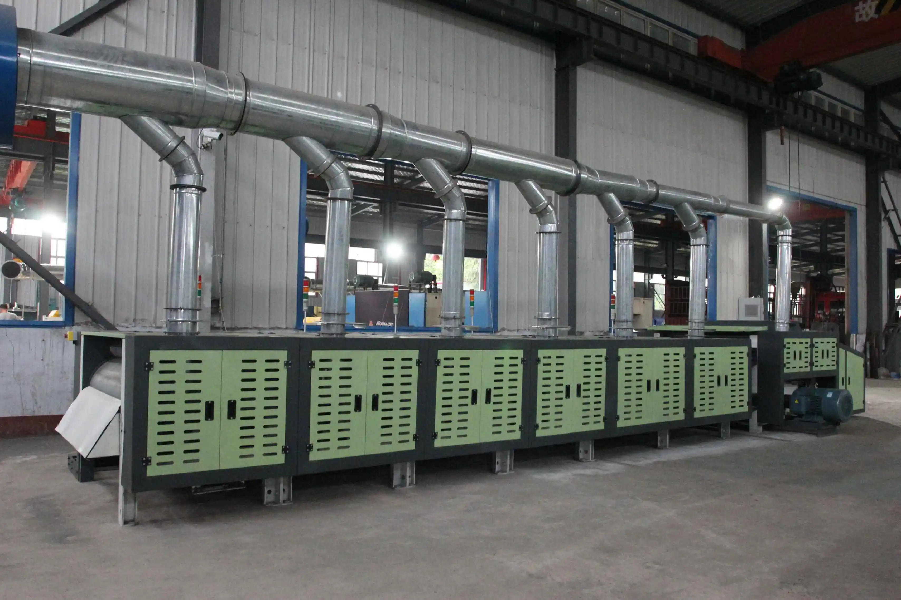 Cotton yarn waste recycling machine line for jeans fabric garment opening and cleaning machine line