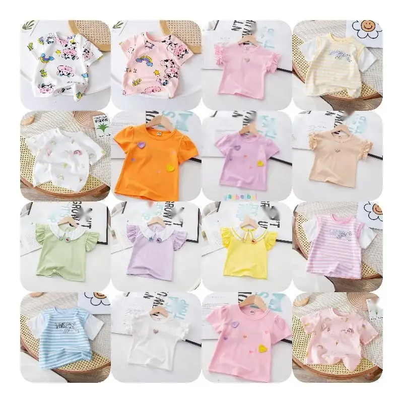 Baby clothing boys and girls summer cotton short sleeved T-shirt 100% cotton cartoon printed baby T-shirt short sleeved