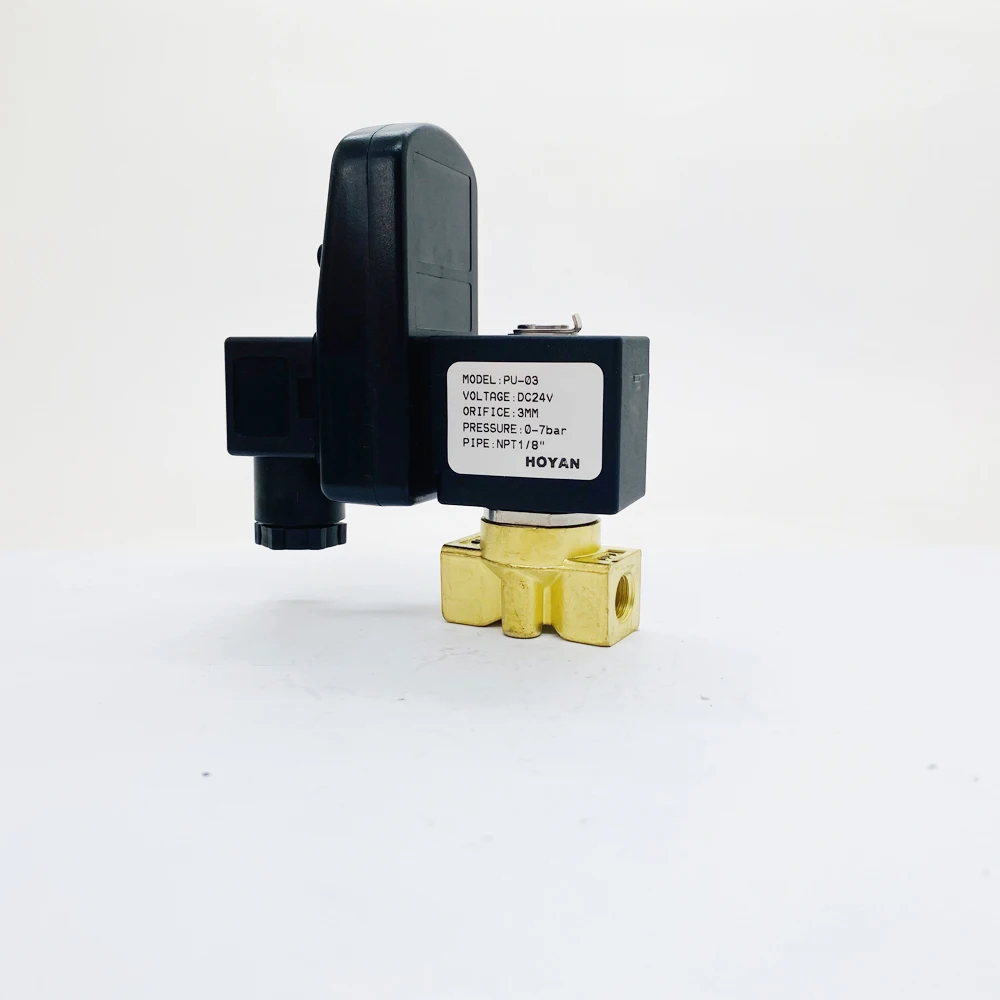 Hoyan PU-03  7Bar 2Way 1/8in 1/4in  NC Brass   Gas Water  Solenoid Valve with timer