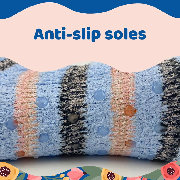 Women Warm Super Soft Non-Slip Grip Sock Winter Fluffy Microfiber Crew Socks Casual Home Sleeping Fuzzy Cozy Sock