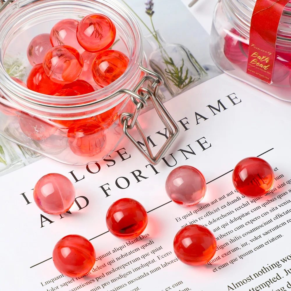 Vegan Formulas Natural Dissolvable Body Care Skin Moisturizing Scented Round Bath Oil Beads Bulk Fragrance Bath Pearls