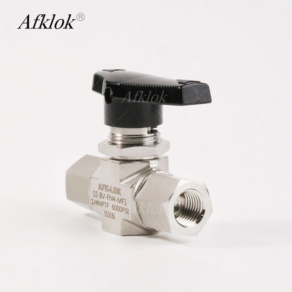 6000psi 1/4in Female Thread NPT Stainless Steel 316L High Pressure Ball Valve for Air Nitrogen Oxygen Carbon Dioxide Natural Gas