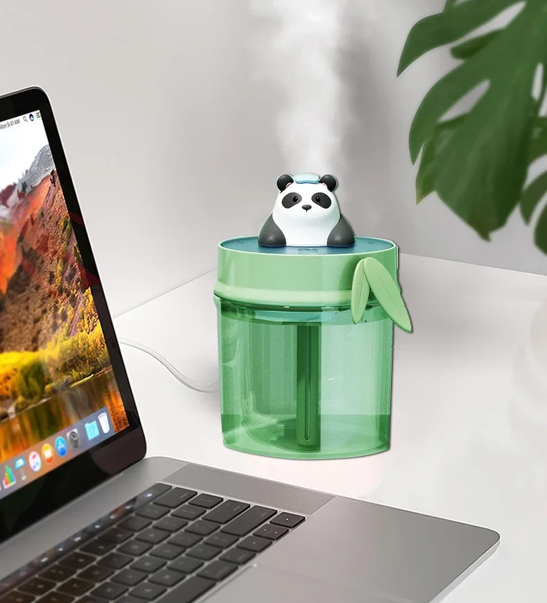 Mini USB Panda Humidifier Desktop Aromatherapy USB Small Night Lamp Air Mist Humidifier
