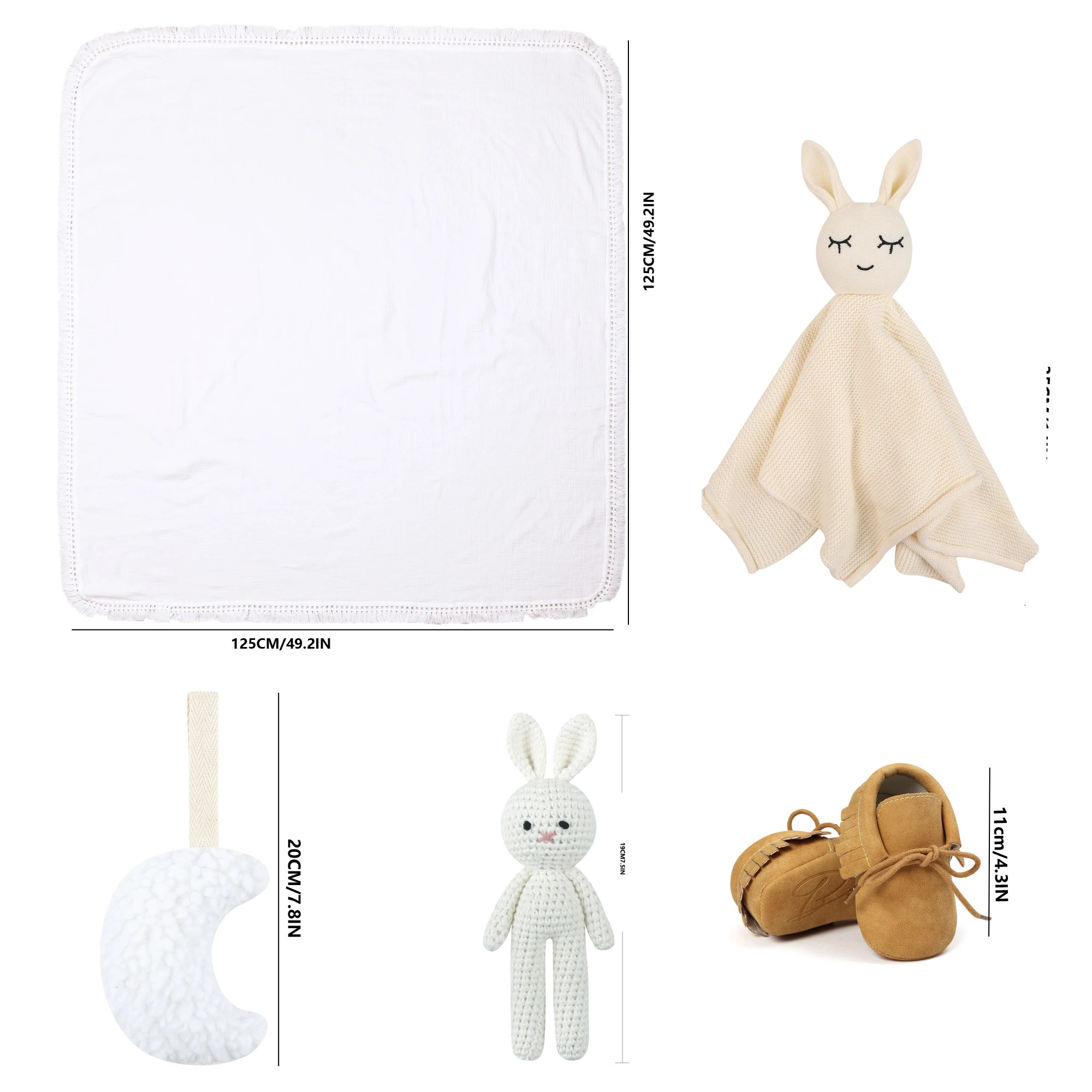 Cotton Infant Wrap & Rabbit Blanket Set Secure and Milestone Soothing Baby Gift for Bedroom Baby Muslin Swaddle