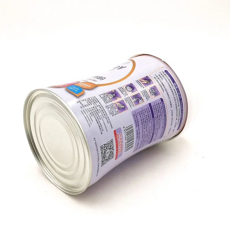 360G special shape milk powder food packaging tin metal container box with plastic lid
