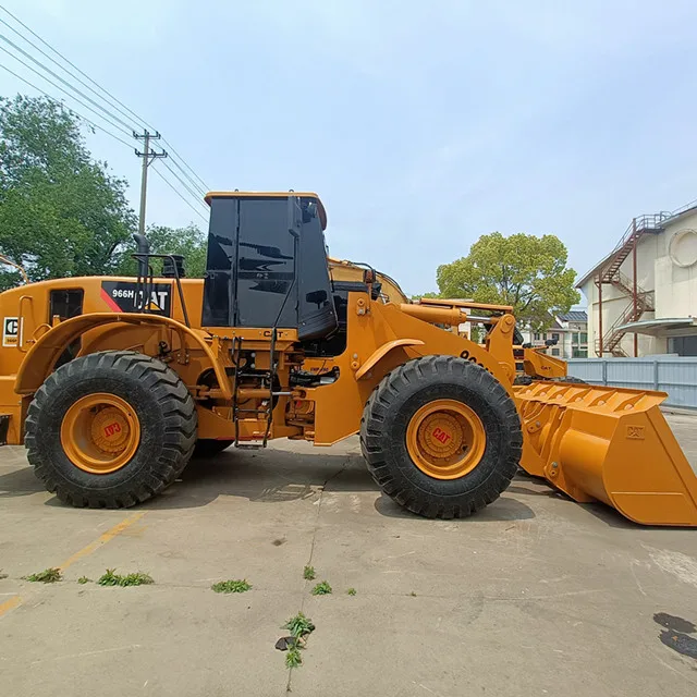 Быстрая доставка подержанных инженерных автомобилей CAT 966H подержанные шины погрузчики мощный двигатель и высокая грузоподъемность