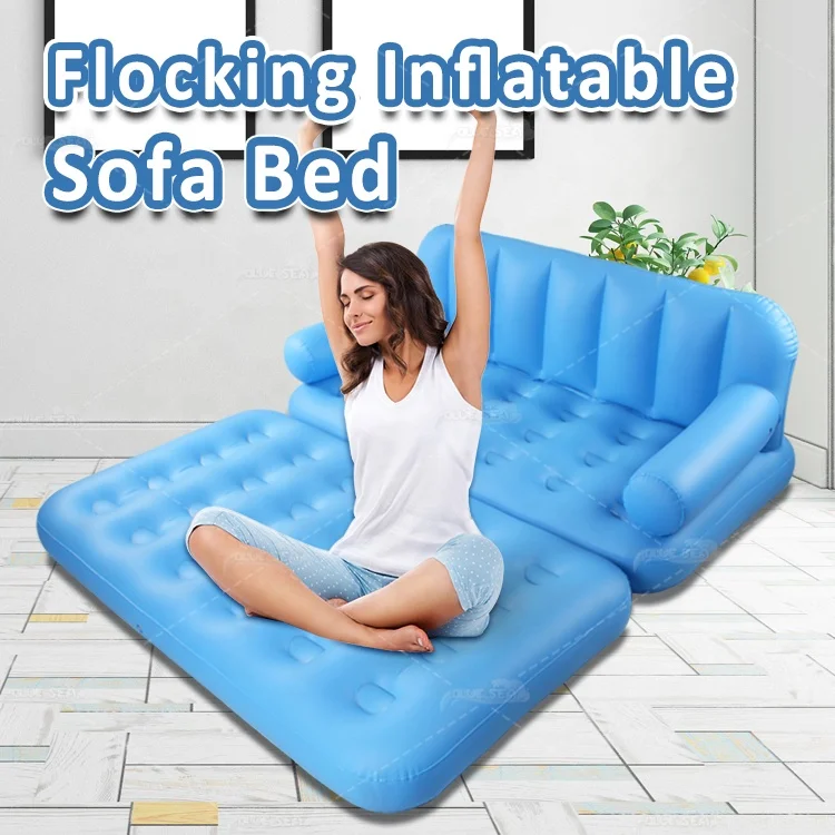 BS-sf pet motorized flowered quick animal inflatable children sofa ripstop samples 5-in-1 inflatable sofa bed