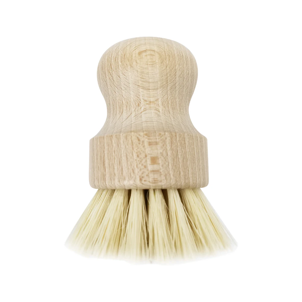Hot selling eco-friendly coconut fiber brush vegetable bamboo tampico wooden fruit cleaning brush
