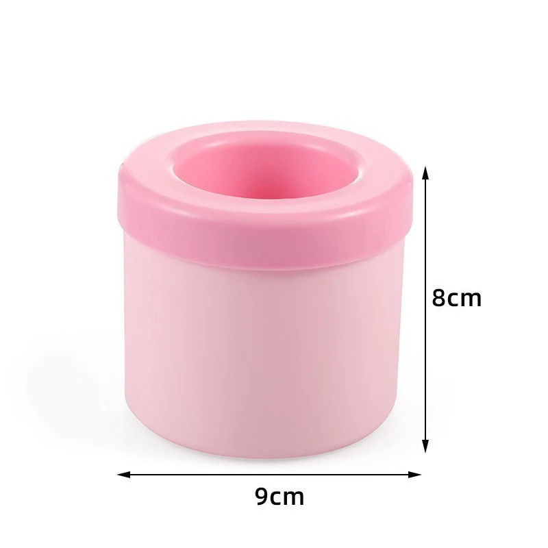 Round Bar Cooler Large Ice Cube Mould Blue Manual Squeezing Maker Silicone Ice Cube Bucket with Plastic ABS Lid