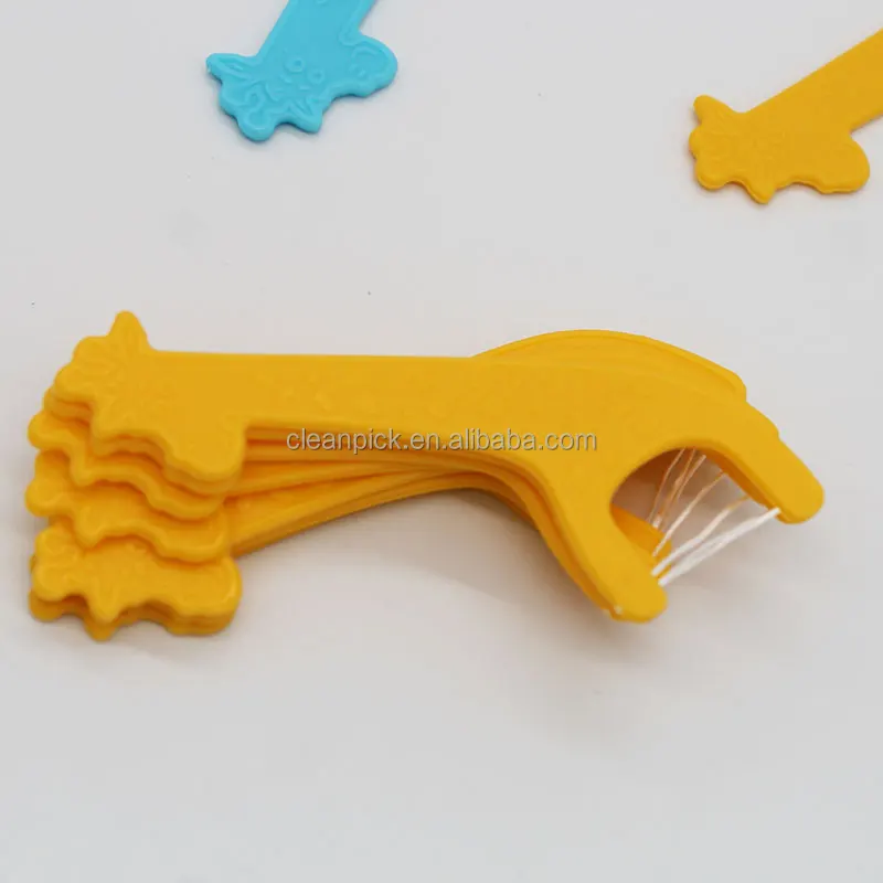 100% PLA Biodegradable Material Cartoon Giraffe Design Dental Floss Pick Eco-Friendly Dental Floss Toothpick Manufacture
