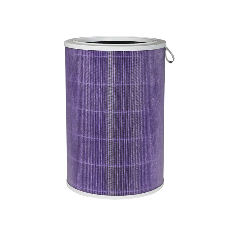
Purple Fodor Removal Composite Activated Carbon Cloth Cylindrical Hepa Filter Air Purifier Hepa Filter 