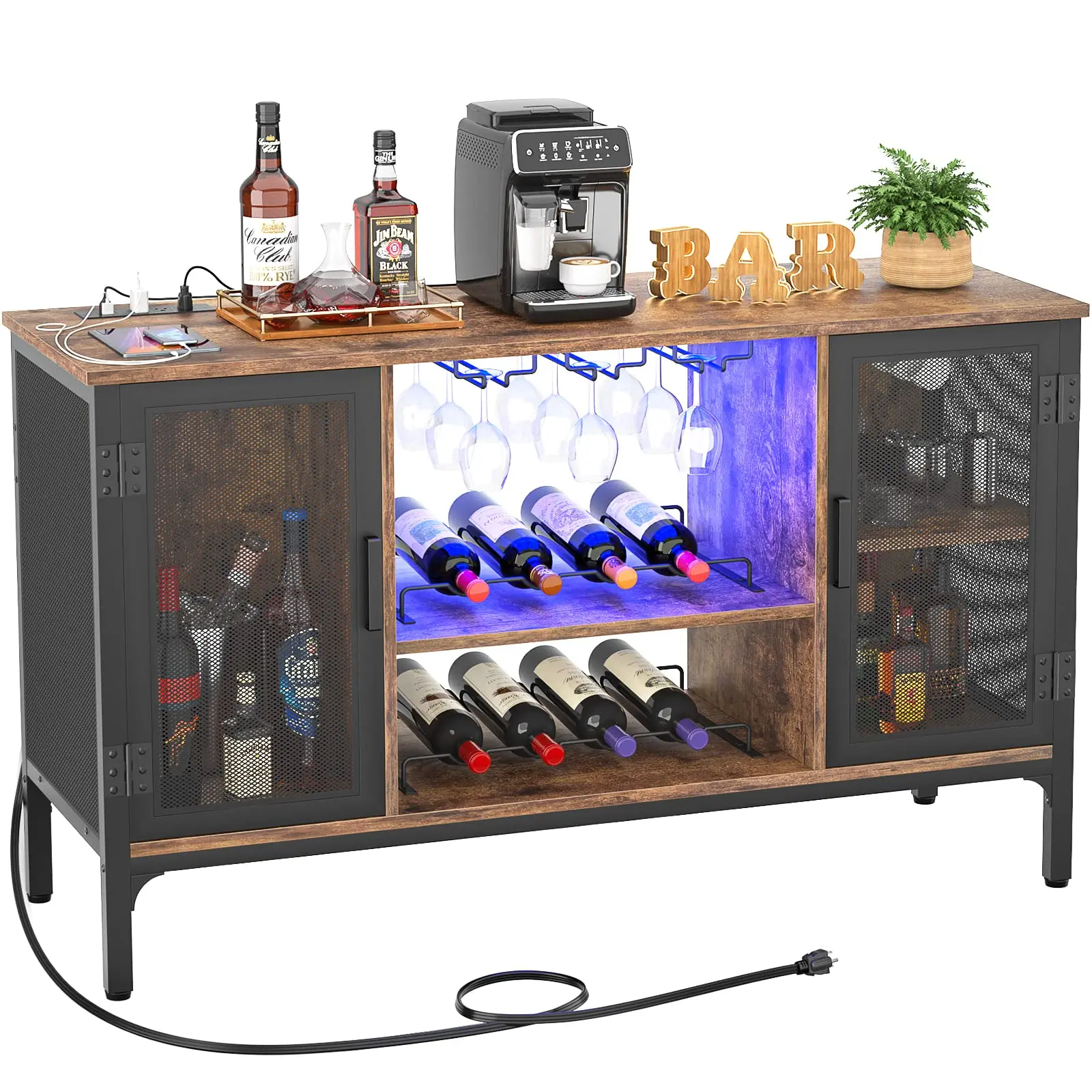 Factory direct supply wine storage cabinet dining room table wood wine display shelf dining wine cabinet-Amazon customization