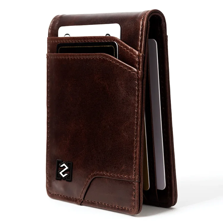 Wholesale High Quality Front Pocket Money Clip Men Leather Wallet Credit Card Holder Purse Wallet For Men