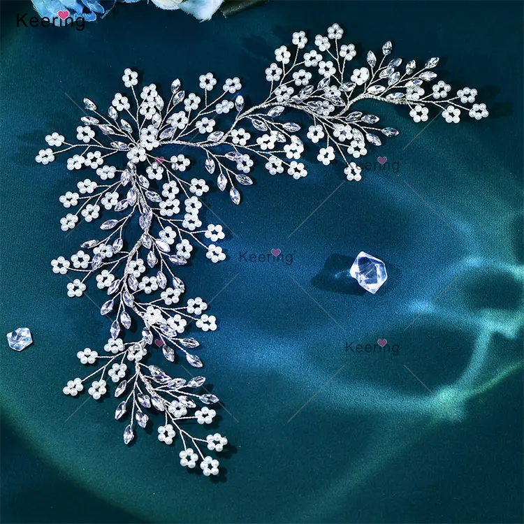 WHD-080 Keering Handmade Bridal Headpiece Multifunction Small Pearl Flower Cluster Hair Clips Barrettes For Women