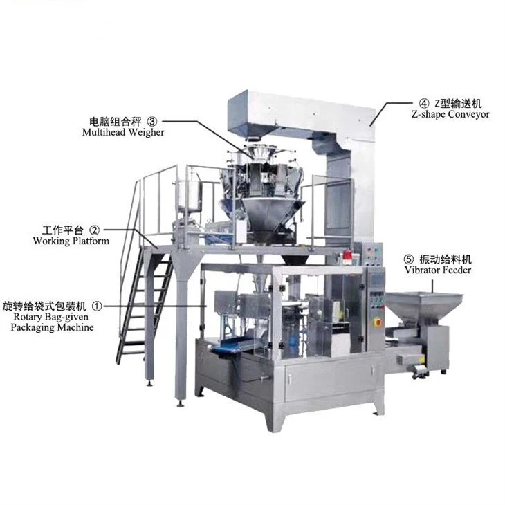 Multihead Linear Weigher Bird Feed Given Bag Packing Machine Pet Food Stand Up Pouch Filling And Sealing Machine