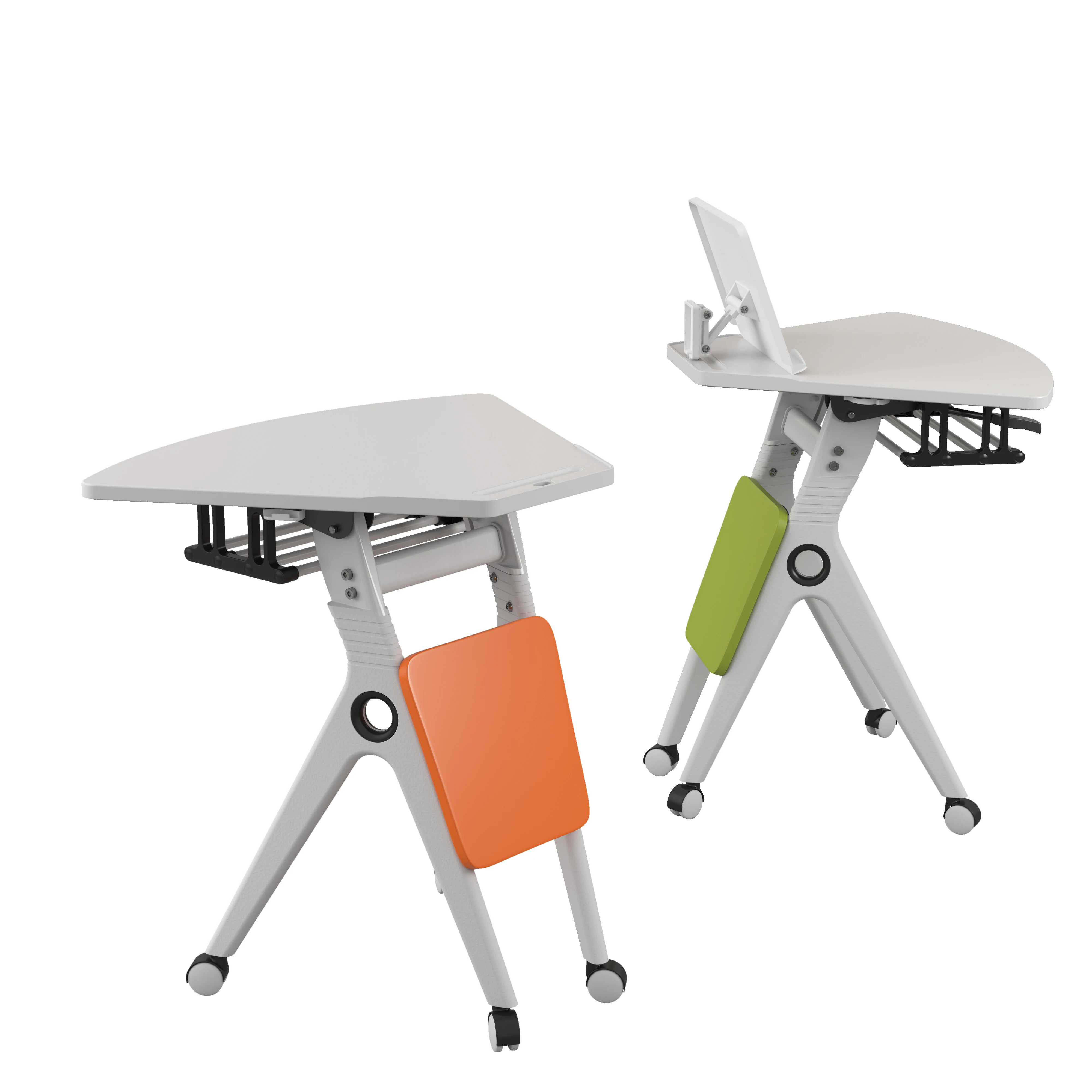 2020 New Flip Top Conference Table Folding Training Table With Wheels For Office School