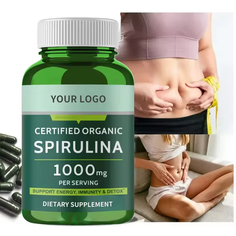 WELLBODY OEM/ODM Private Label Factory Supply Spirulina Chlorella Capsules 1000mg Heart Health Support Green Healthcare