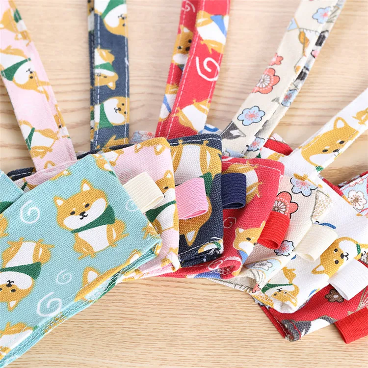 Custom Made Unique Portable Reusable Cotton Canvas Drink Milk Tea Coffee Cup Sleeve Holder Sling Carriers With Handle