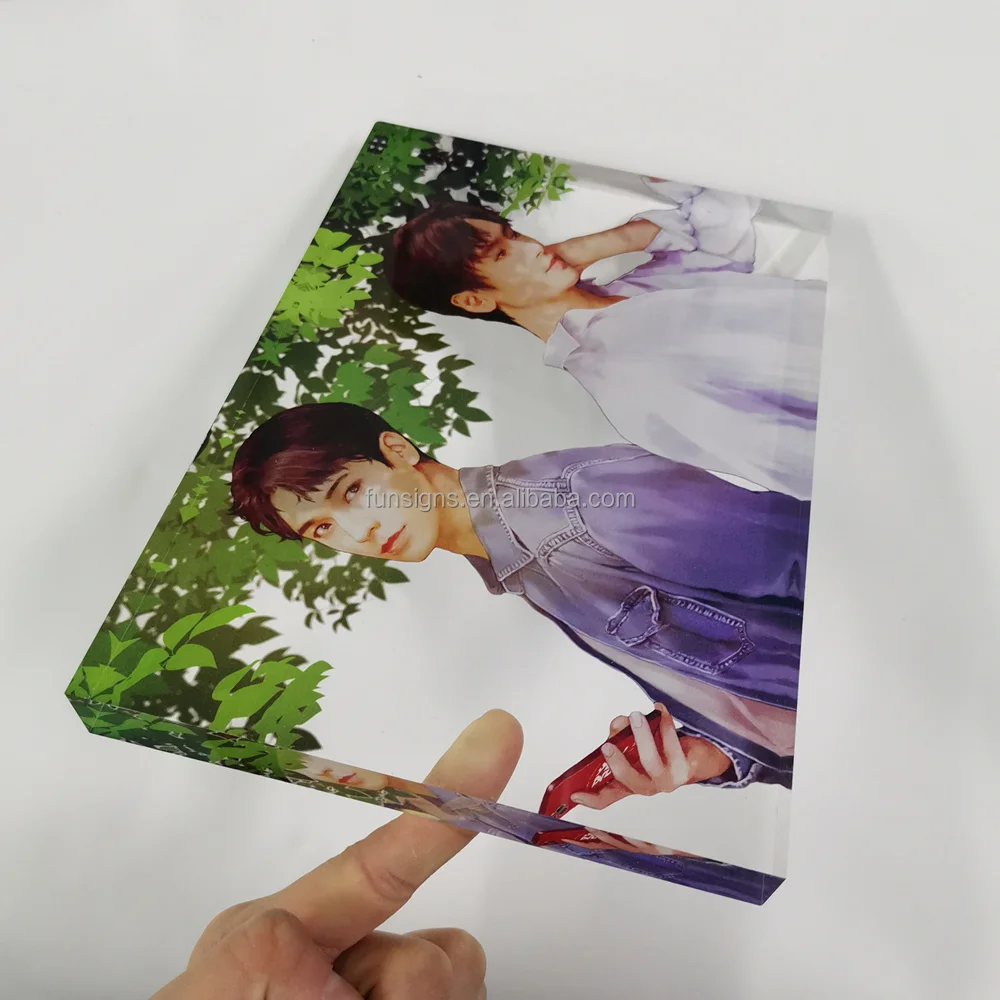 Настольный демонстрационный, non сплетенный мешок печатных акриловый блок для украшения, изготовленные на заказ акриловые логотип блок