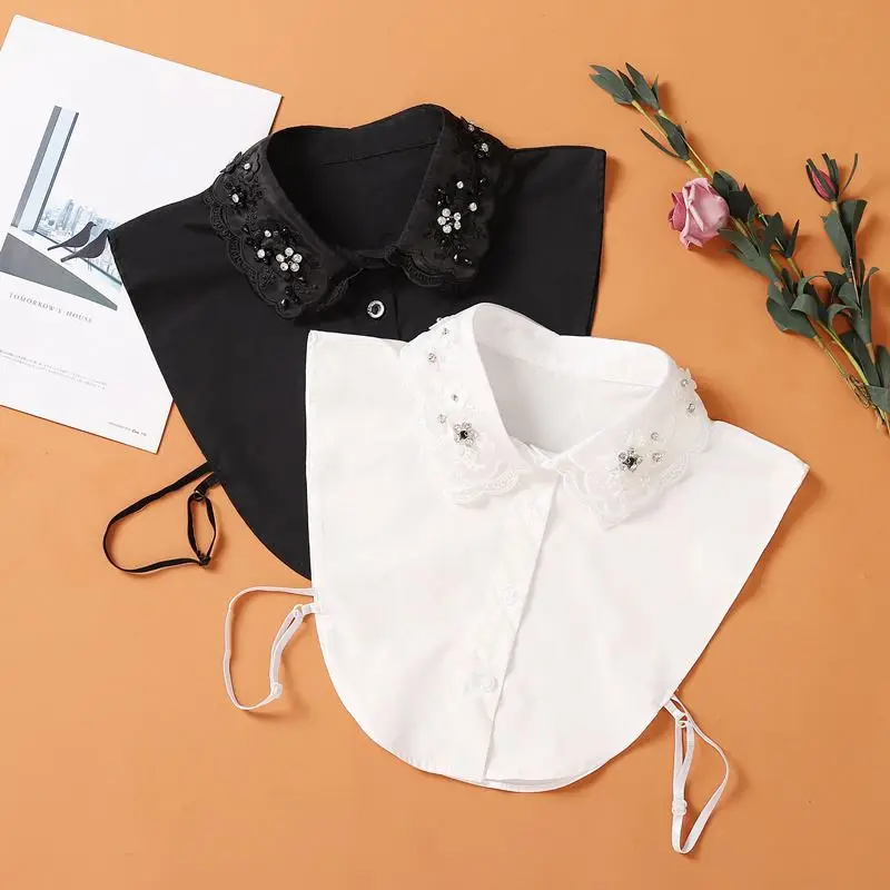 Fashionable organza cotton crystal floral decoration collar