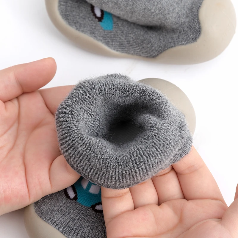 3D Design Toddler Sock Shoes Rubber Sole Cotton Fabric Pre-walker Shoes Baby Girl and boy