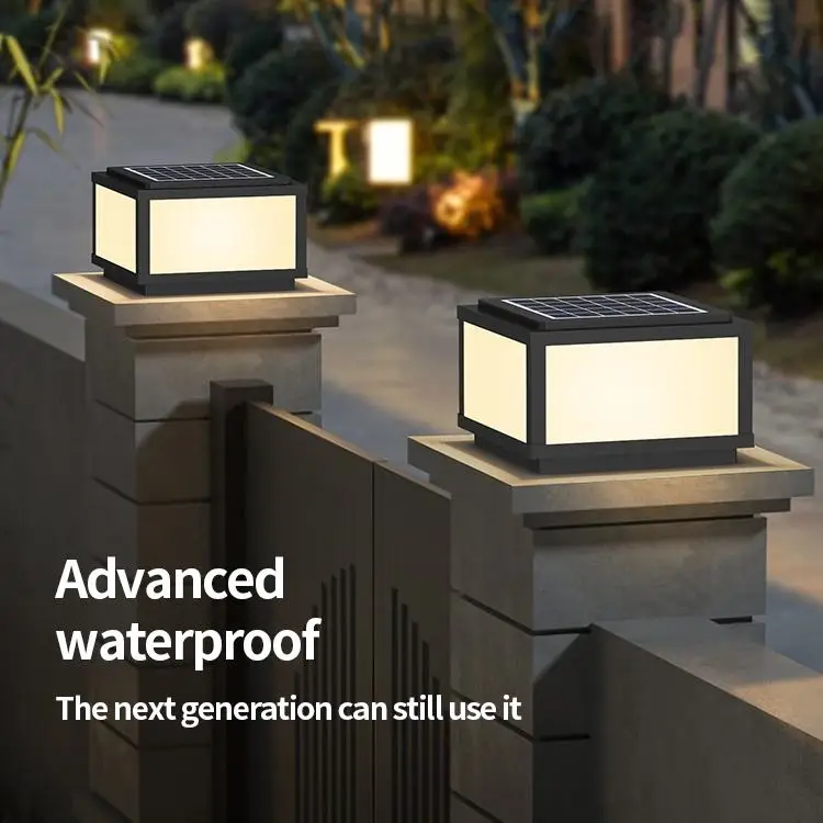 Outdoor Waterproof Wall Lamps Metal Garden Led Column Headlights Patio Doorpost Lights Villa Viewing Pillar Solar Bollard Light