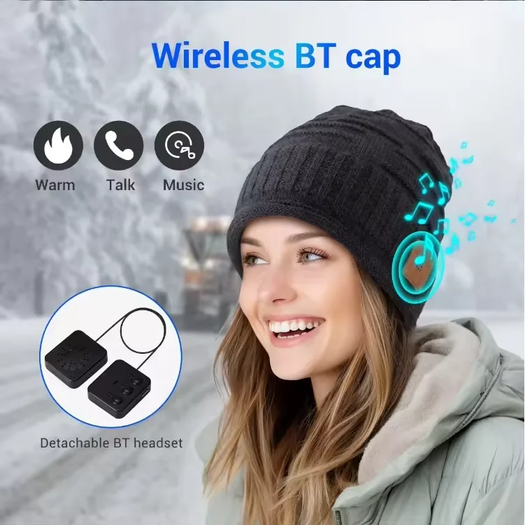 New Unisex Bluetooth Wireless Beanie Hat with Exquisite Packaging Wireless Winter Hats Cap Music Hat Beanie Winter Knit Cap
