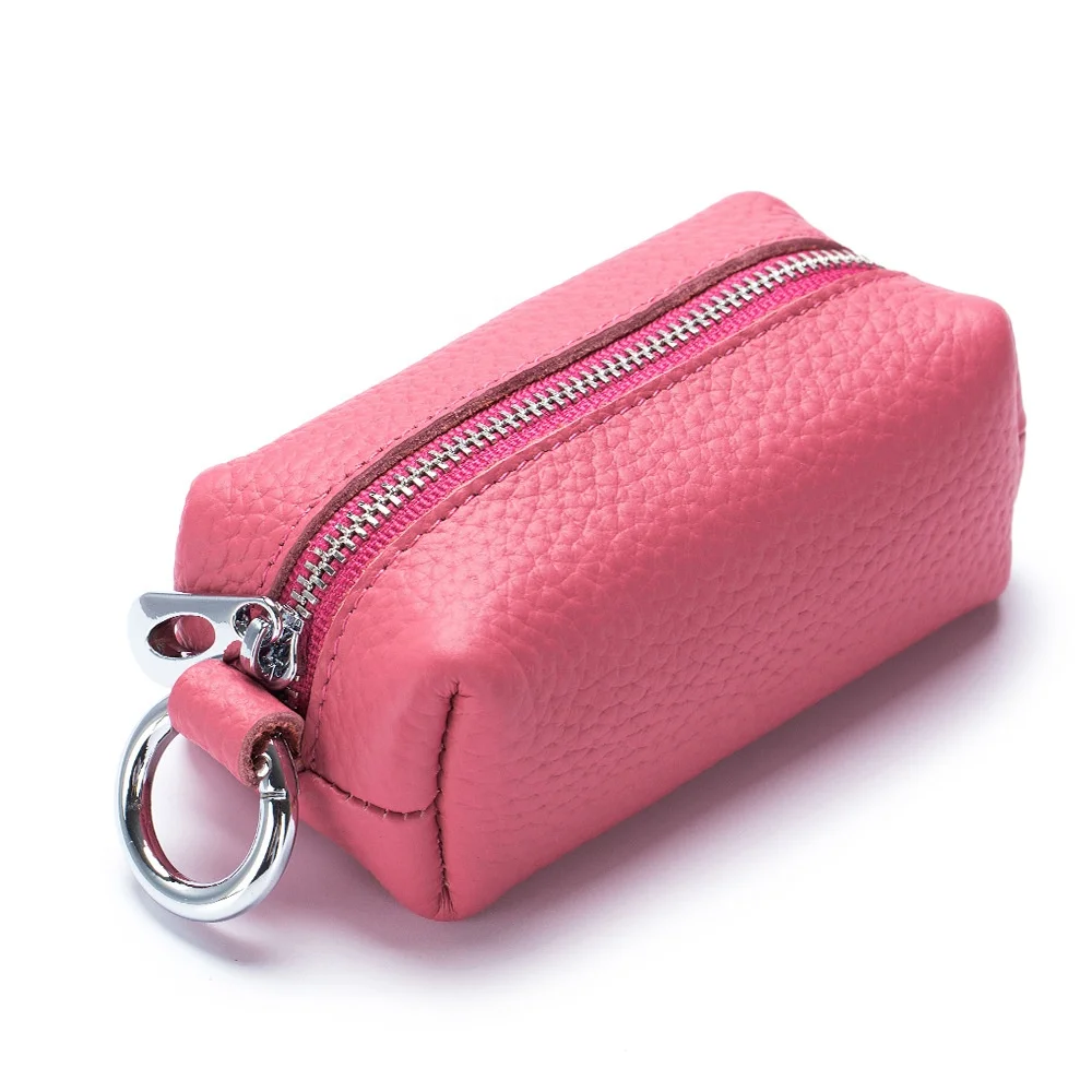 Fashion Keyring Car Key Case Lipstick Coin Bag Genuine Leather Car Key Bag