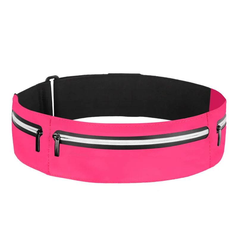 Triathlon marathon sport unisex waist bag fanny pack custom zipper reflective pocket light waterproof elastic running belt