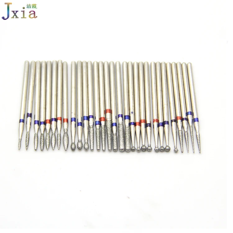 Jiexia пластиковый чехол Упаковка маникюрные кутикулы чистые инструменты 30 шт алмазные сверла для ногтей набор