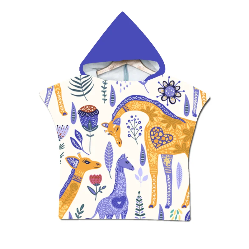 Hot Sell Wholesale Kids Hooded Towel Beach Surf Poncho Kids Hooded Beach Towel