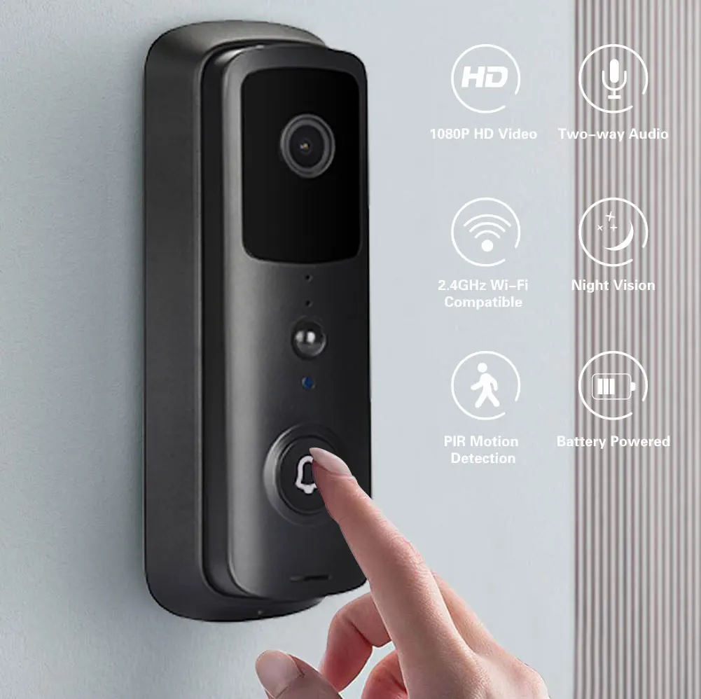  Умный дверной звонок Tuya для дома беспроводная Wi-Fi камера 1080p hd двусторонний уличный Водонепроницаемый