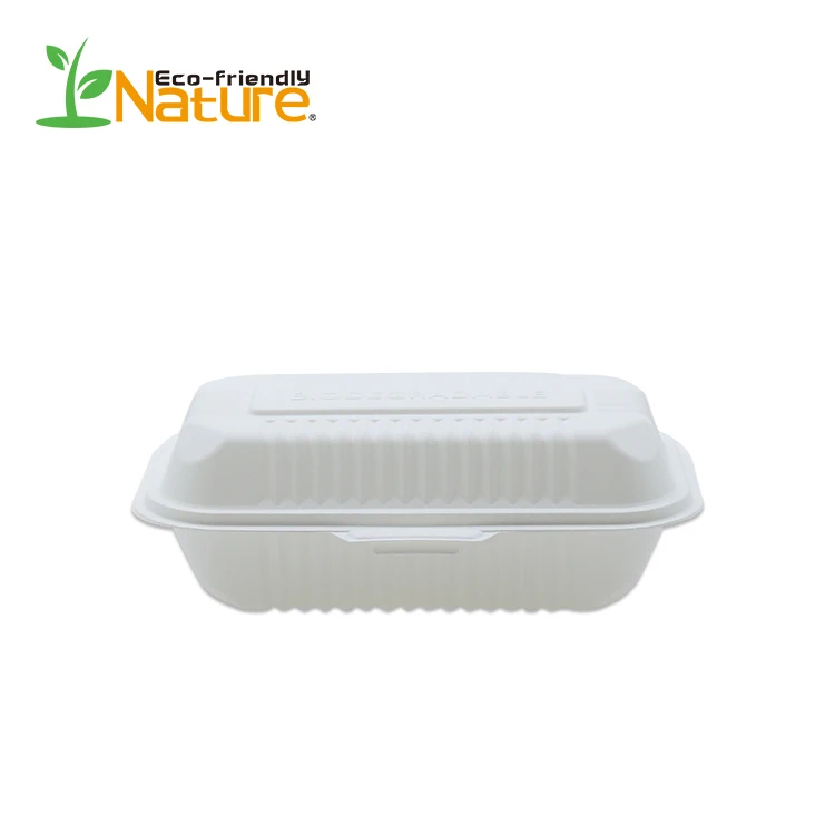 Food Grade Disposable Biodegradable cornstarch clamshell with competitive price