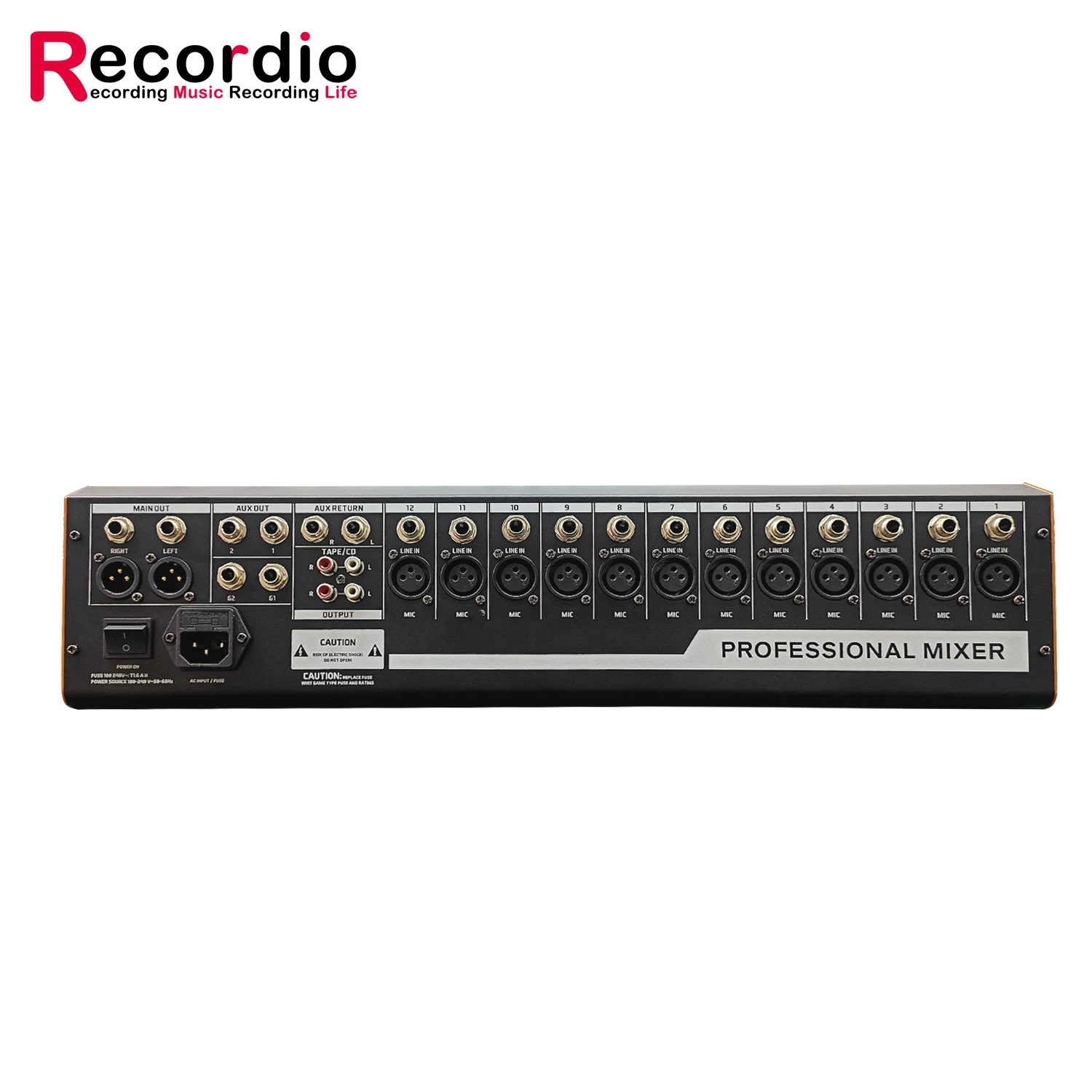 GAX-MV12 Professional Mixing Console Dual 7 Band Equalizer With Mute Switch for Each Channel