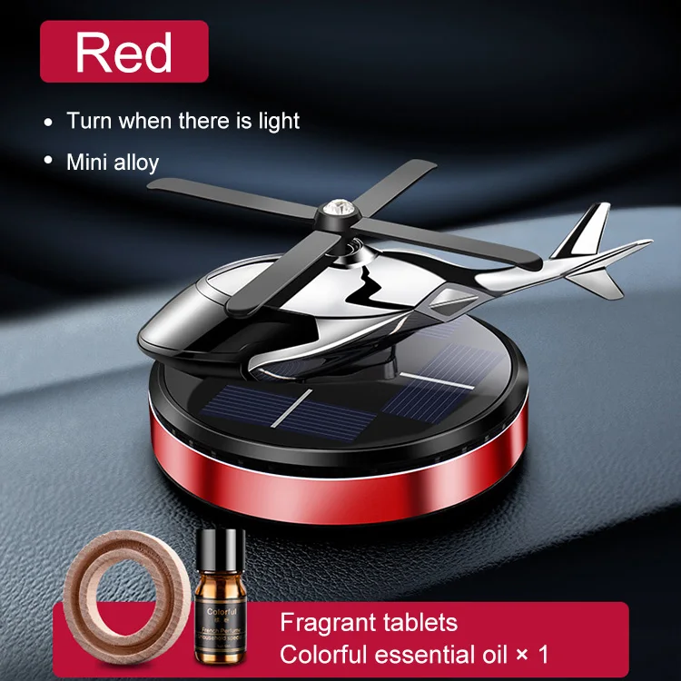 Solar Car Air Freshener Helicopter Propeller Car Fragrance Male Auto Interior Accessories Woman Automobile Perfume Decoration