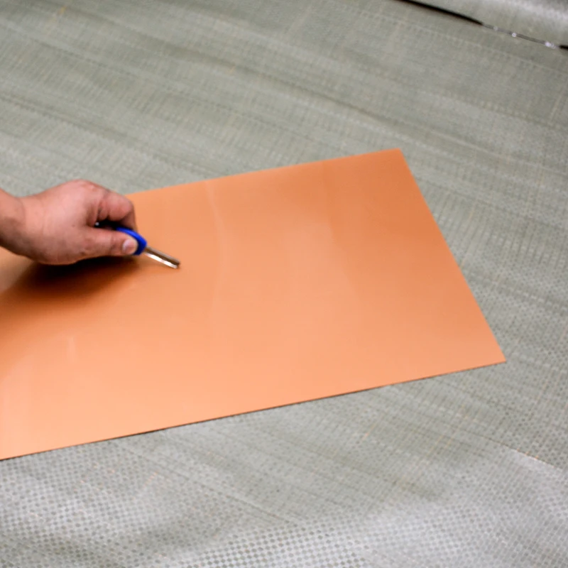 0.35mm Orange Anti-scratch Anti-fog Panel Furniture Decoration Materials Plastic PETG Sheet Film for Lampshade