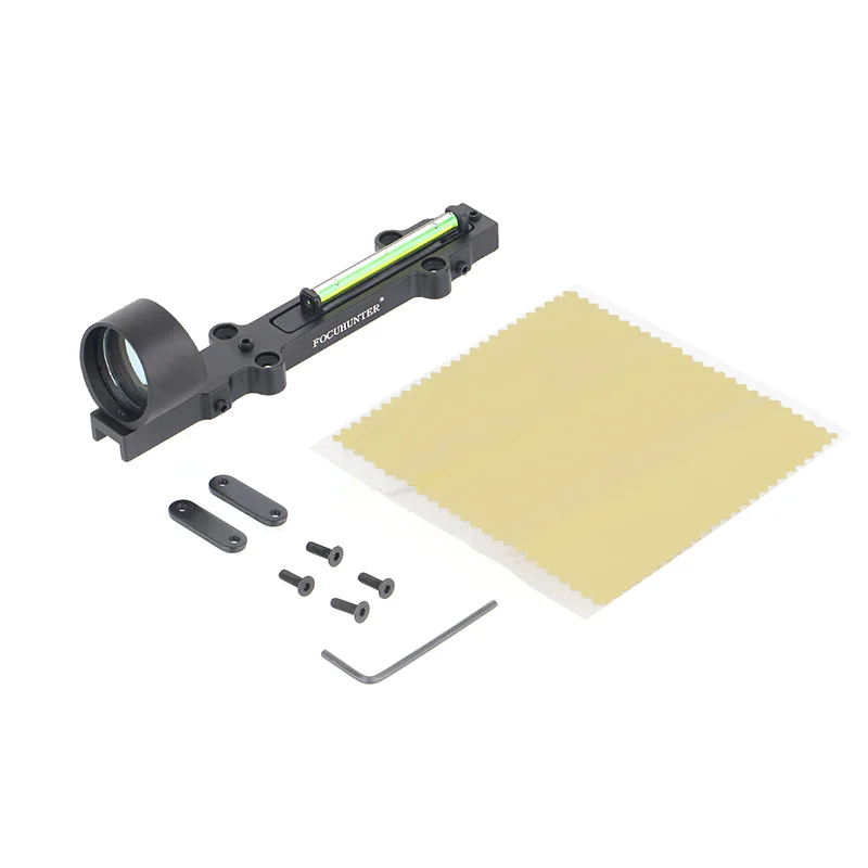 Focuhunter Light Weight 1X28 Fiber Red Dot Sight Red Fiber Optic Scope Sight for Hunting