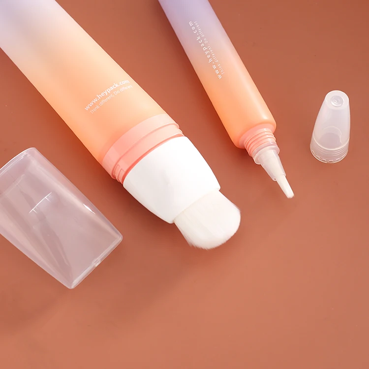 5ml-200ml customized LDPE material plastic squeeze tube with brush applicator for cosmetic