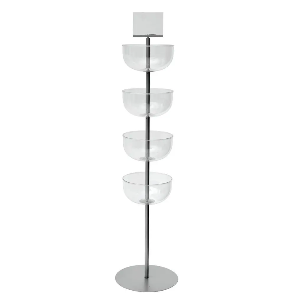 Retail Metal 4-Tier Impulse Tower With Sign Holder Toy Sock Xmas Gift Display Racks