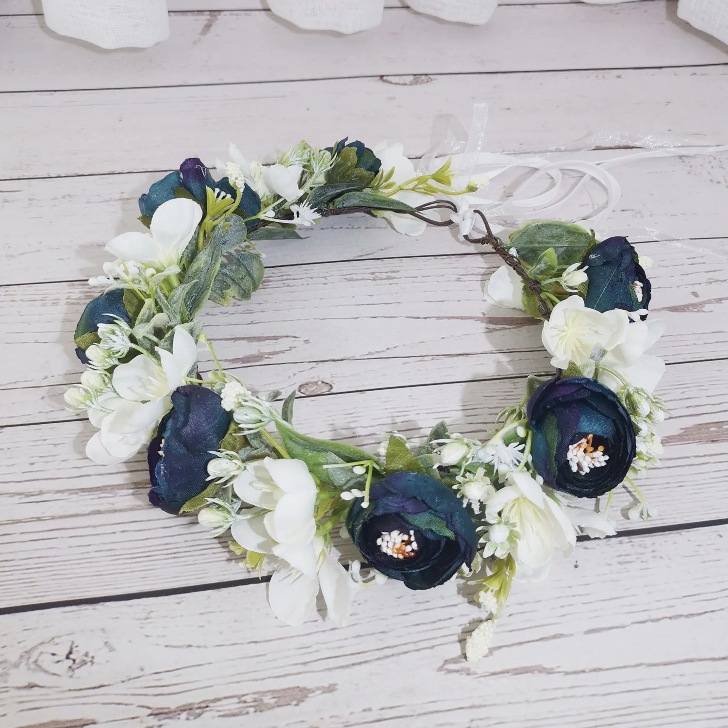 New Design Autumn Camellia Wreath High Quality Artificial Bridal Flower Crown For Beach Travel Headdress