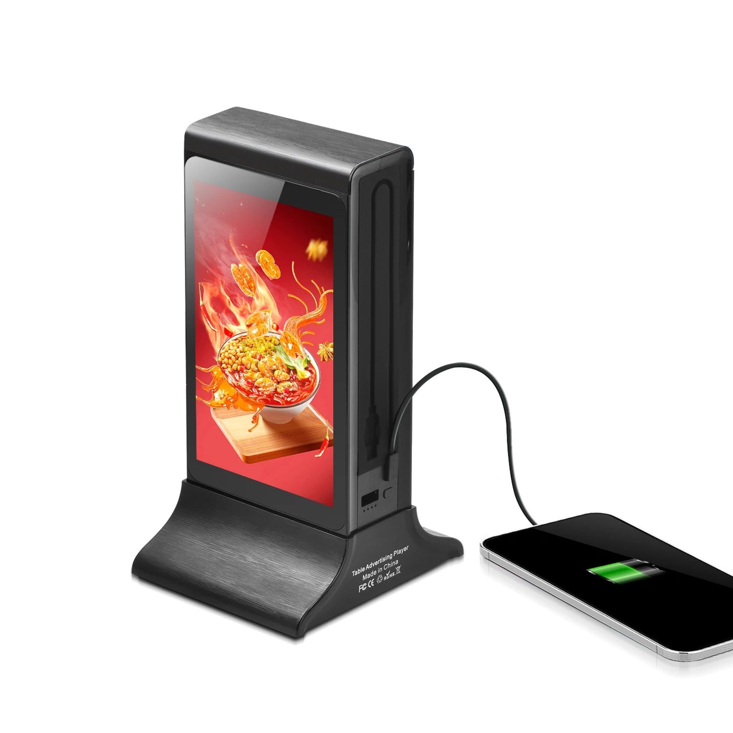 FYD-835G Basic Version One Side 7 Inch LCD Display Table Menu Power Bank Restaurant Advertising Display