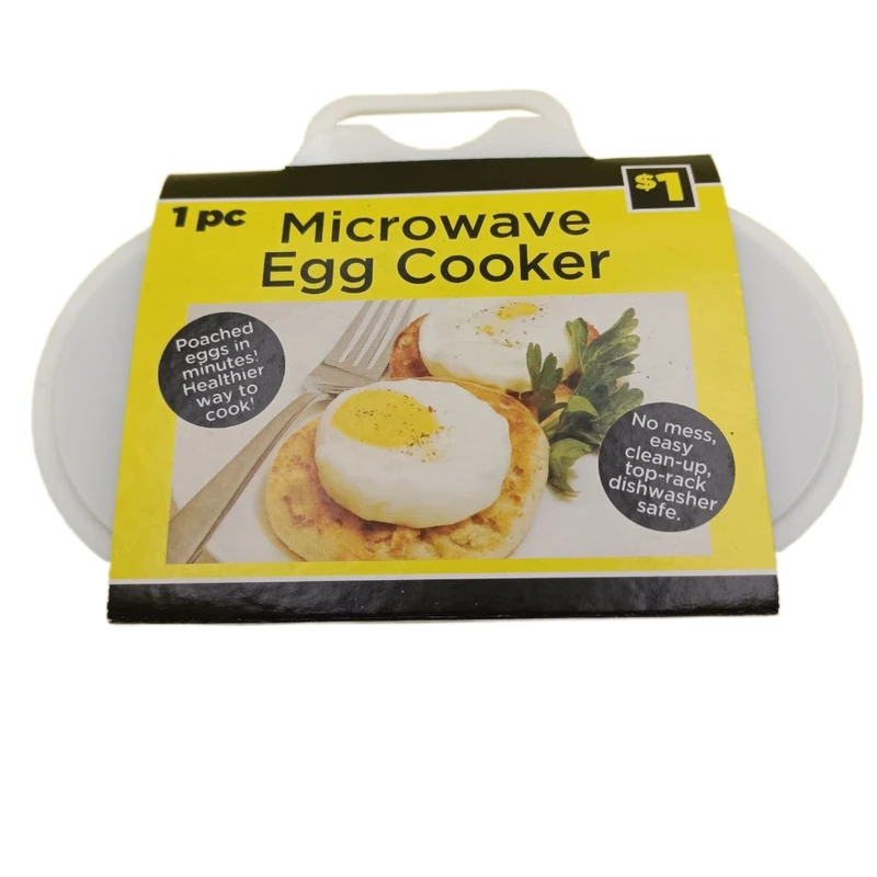 Simple Easy White 2 Cavities Microwave Oven Egg Poacher Breakfast Set Egg Maker