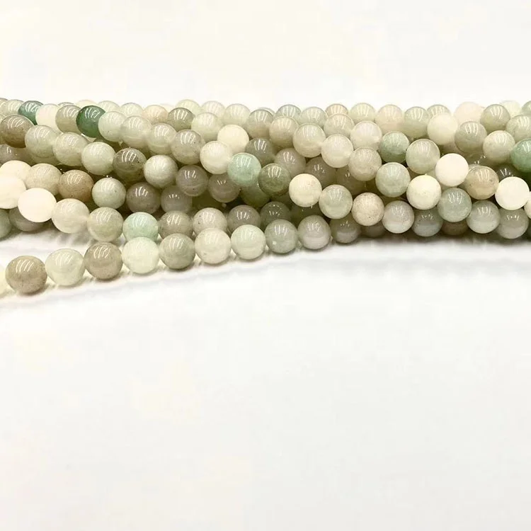 Natural  Wholesale Green Emerald Jadeite Loose Round 6/8/10mm Beads Strand Jade she taicui