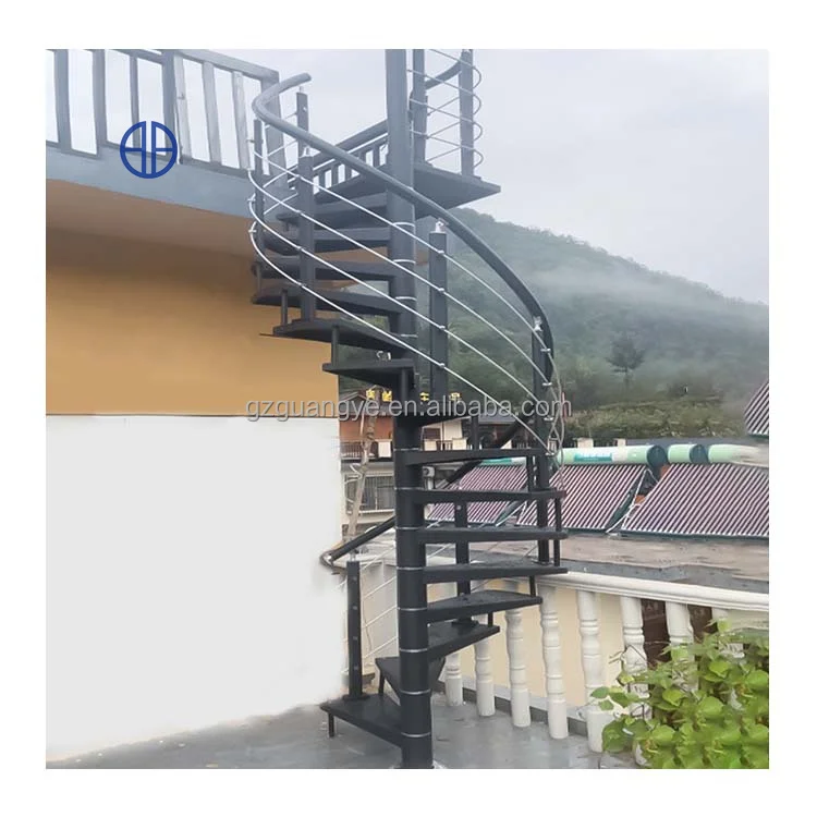 China factory supply wood steel spiral round stairs spiral stairs outdoors cheap price for steel spiral stairs