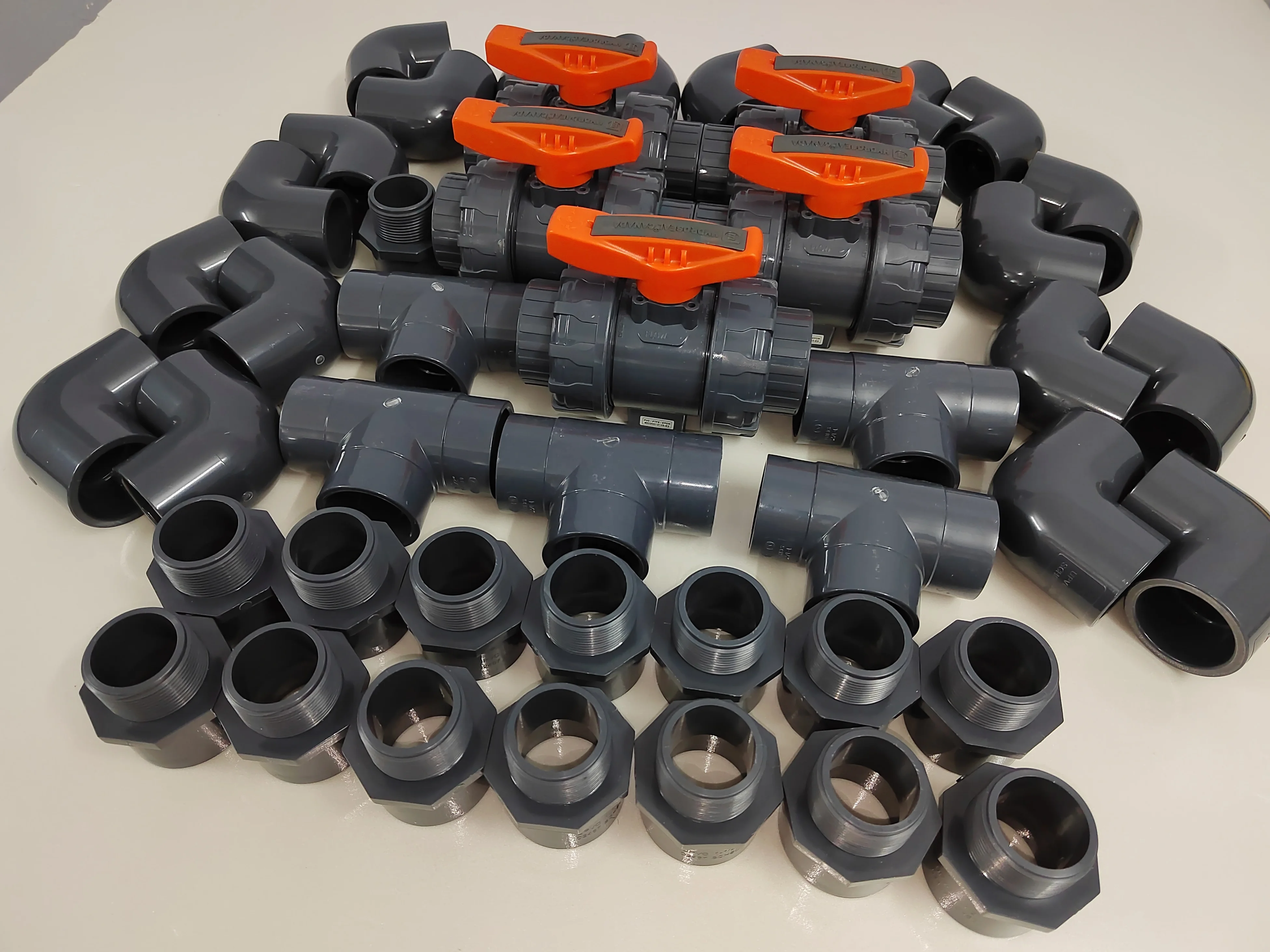 UPVC pipes, fittings and valves for installation of industrial and chemical equipment (ANSI standard /din standard)