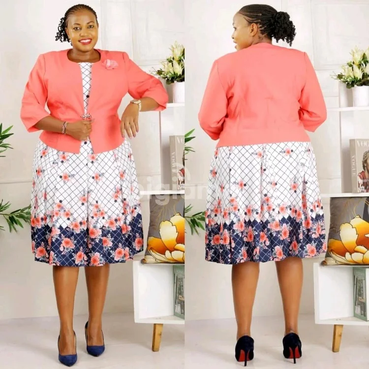 Turkey Women Office Outfit Plus Size Women Church Suits Maxi Church Dress African Women Dress Suit