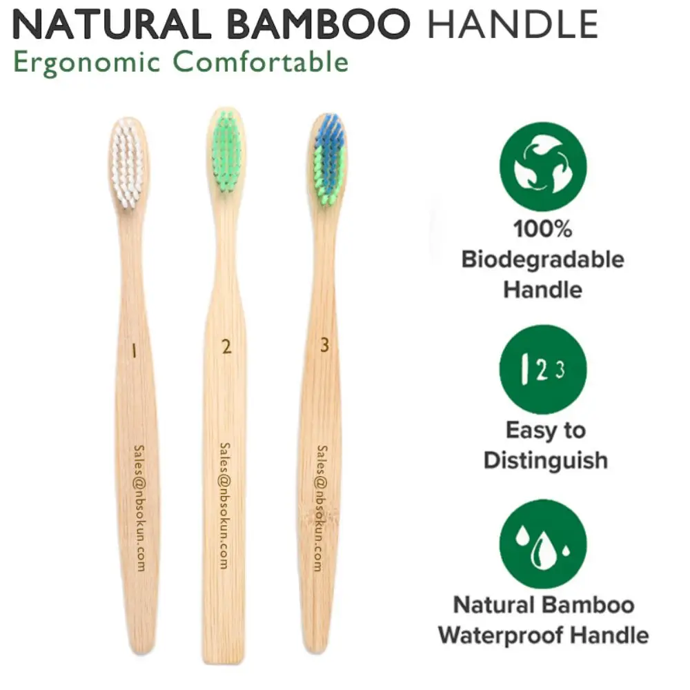 CE Approved Eco- friendly Charcoal Bristles OEM Bamboo Toothbrush with Customized Packing and Logo