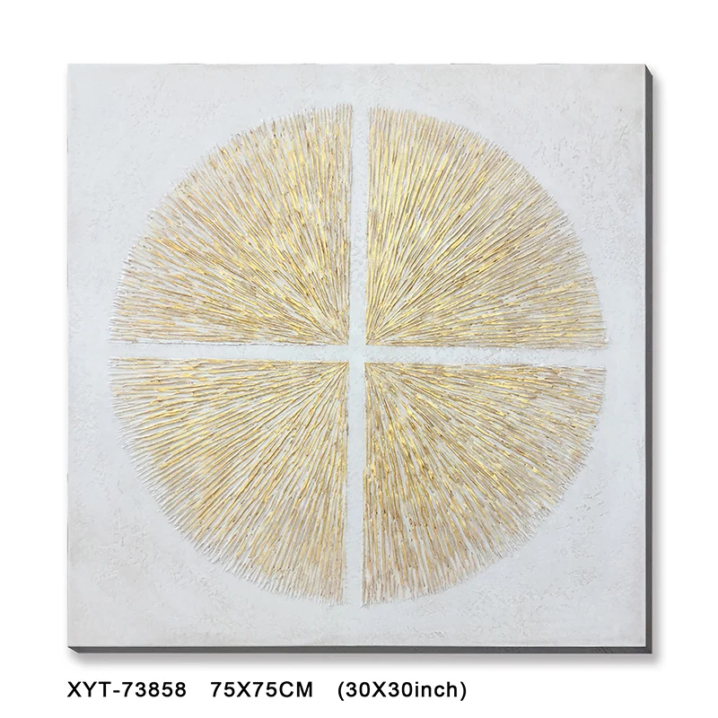 Modern Abstract Gold Line Wall Canvas Art Oil Painting