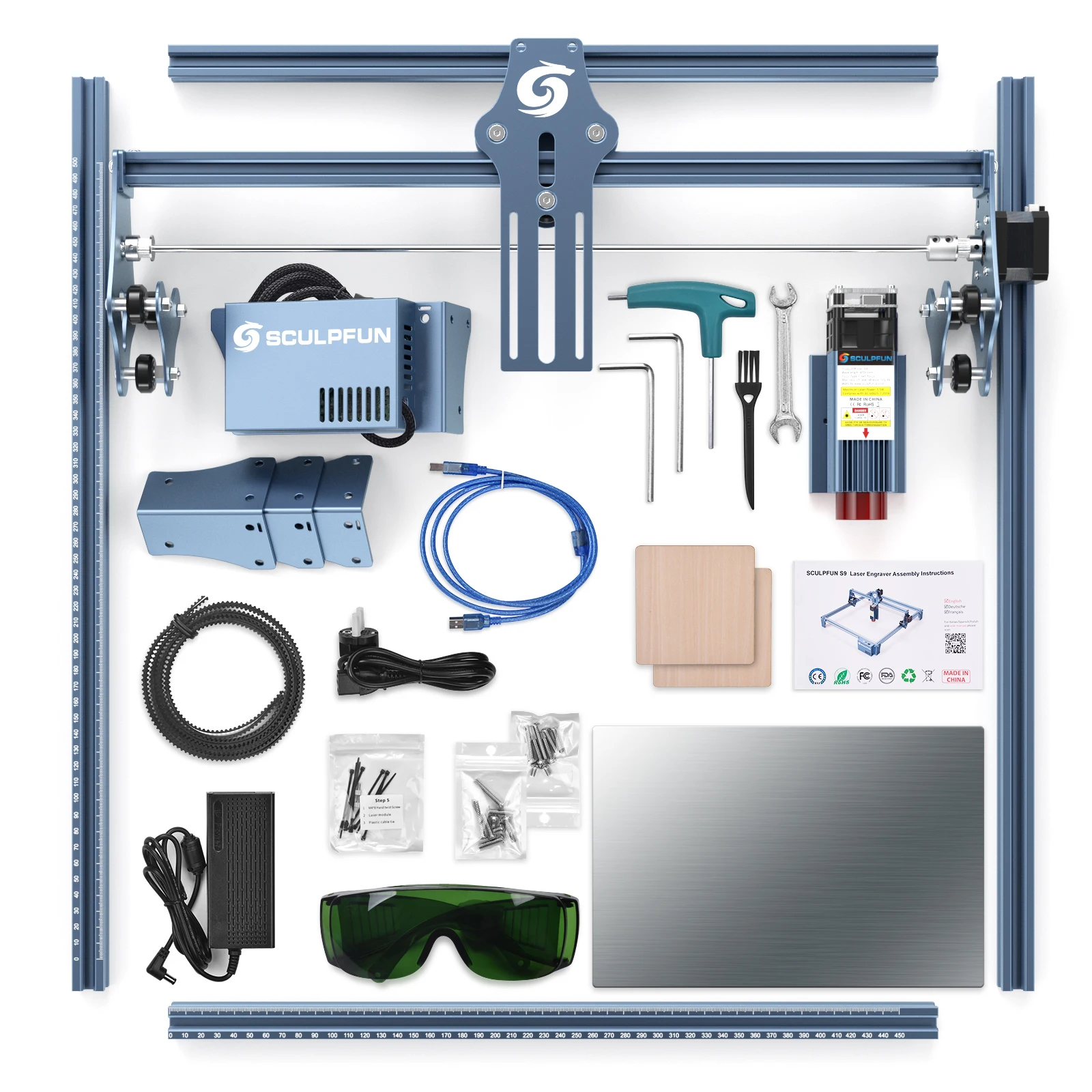 SCULPFUN S9 Laser Engraver for Wood Acrylic Stainless Steel with 5.5W High Precision 0.06mm
